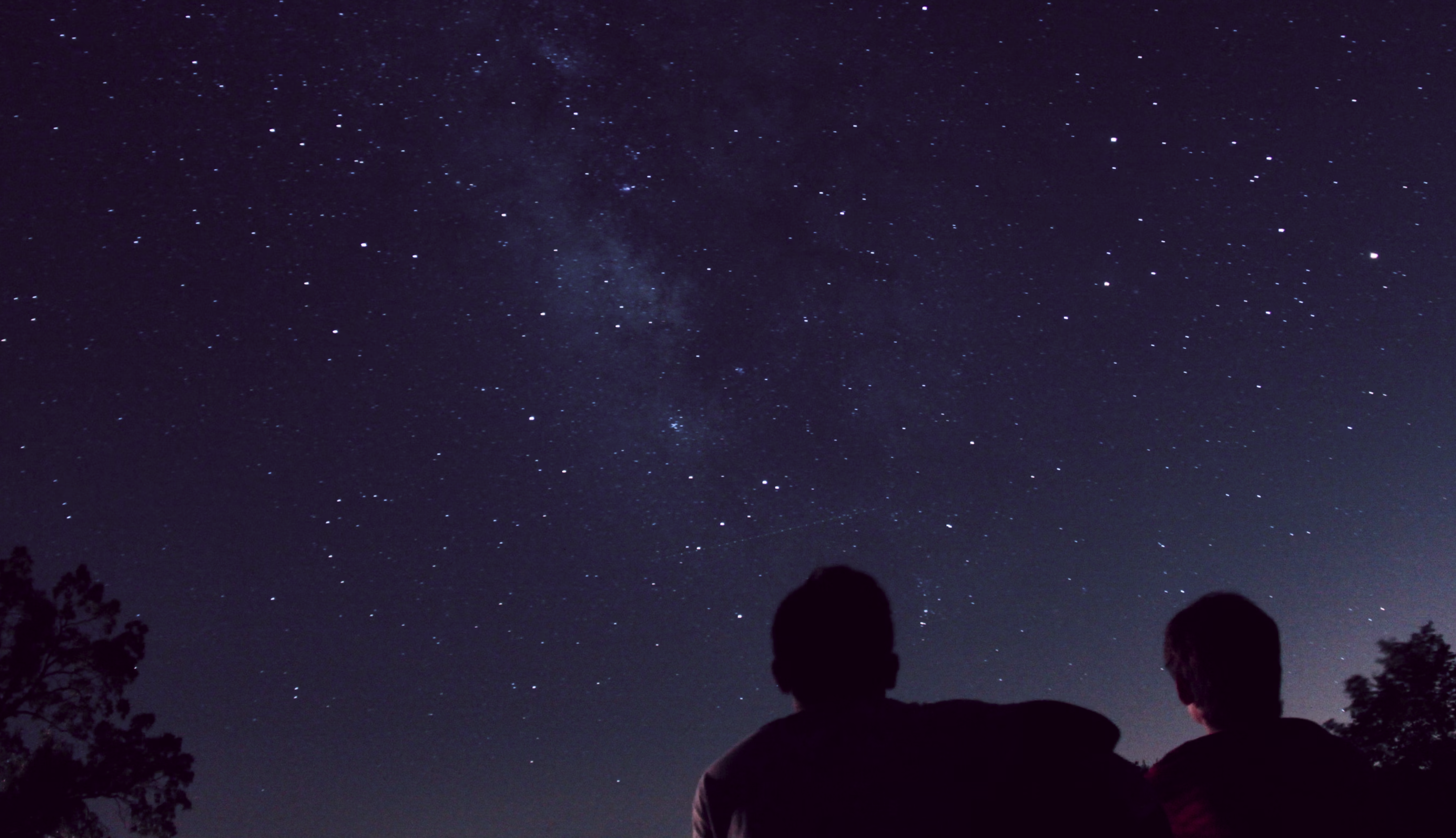 A star-filled night sky
